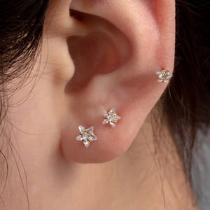 1 Piece Simple Series Simple Star 4mm Titanium Steel   Gold Color Material Zircon Women's Stud Earrings h5 Picture3